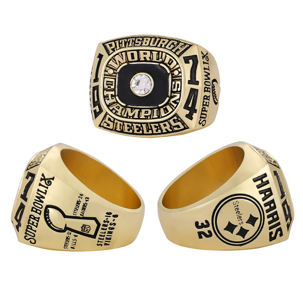 1974 Pittsburgh Steelers Super Bowl IX Championship Ring - The Steel Curtain Birth