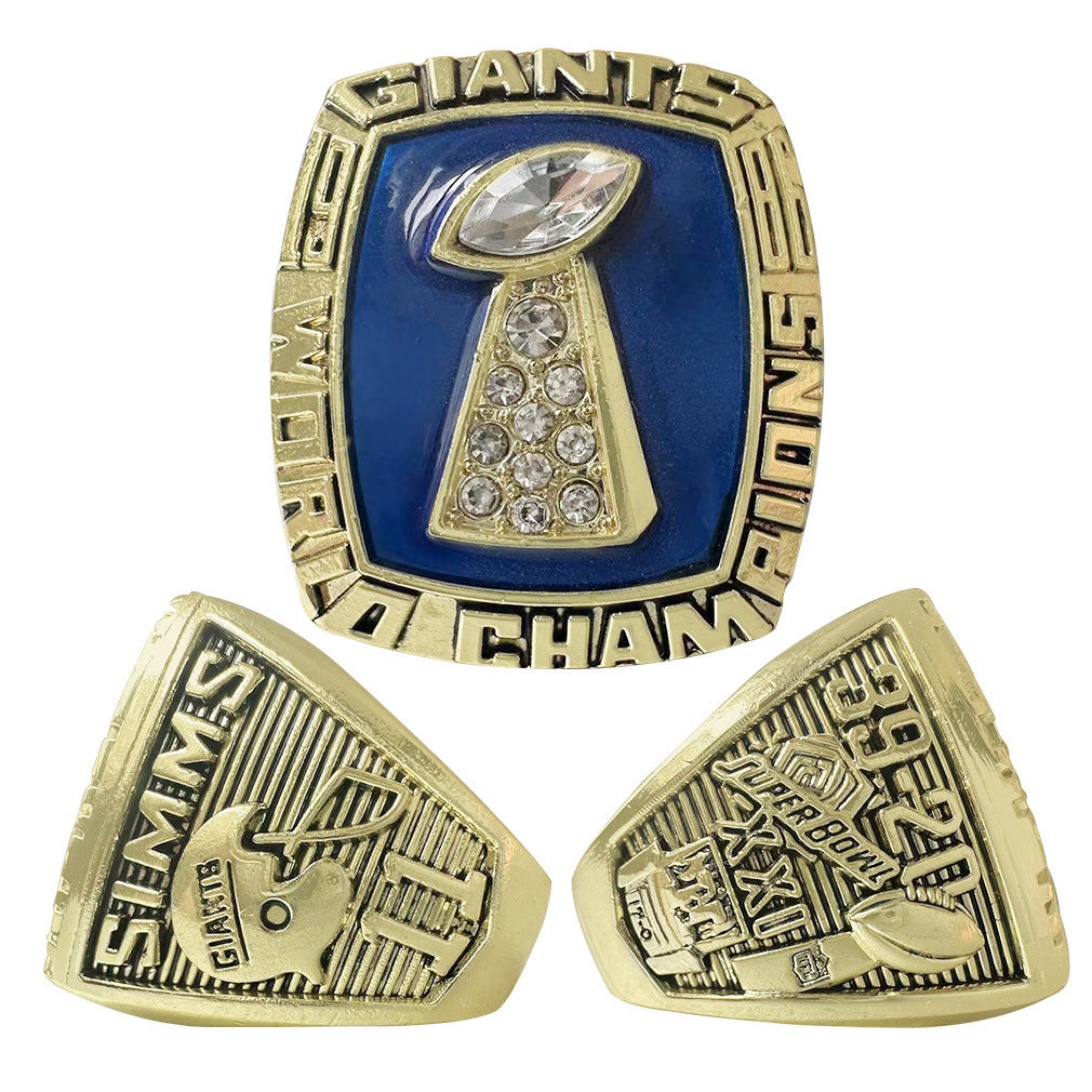 1986 New York Giants Super Bowl XXI Championship Ring - The Big Blue Wrecking Crew